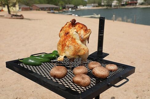 GameMaker Open Fire Cooking Grill-مشوهة محمولة لإطلاق النار لطهي اللهب المفتوح ، حلقات النار في الهواء الطلق والتخييم-الإعداد الشاق والسهل والارتفاع القابل للتعديل in Saudi Arabia