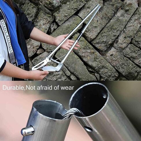 Gerrit Snake Tong Tong قابلة للطي قابلة للضرب القابل للصدأ مقطع القمامة القمامة قوية الزواحف آمنة الاستيلاء على الماسك الأفعى أداة معالجة الزواحف (الحجم: 1.5m) in Kuwait