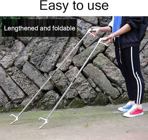 Gerrit Snake Tong Tong قابلة للطي قابلة للضرب القابل للصدأ مقطع القمامة القمامة قوية الزواحف آمنة الاستيلاء على الماسك الأفعى أداة معالجة الزواحف (الحجم: 1.5m) in Kuwait