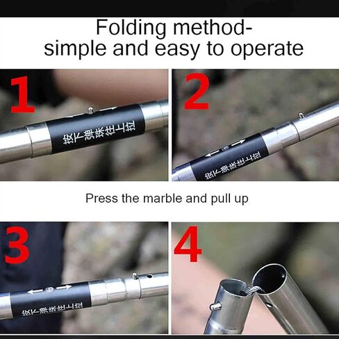 Gerrit Snake Tong Tong قابلة للطي قابلة للضرب القابل للصدأ مقطع القمامة القمامة قوية الزواحف آمنة الاستيلاء على الماسك الأفعى أداة معالجة الزواحف (الحجم: 1.5m) in Kuwait