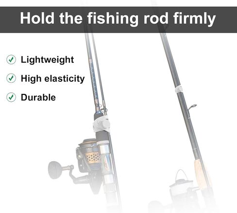 30pcs Silicone Fishing Rod Straps, 2 Sizes Stretchy Fish Rubber Bands Belts for Pole Storage Cable Ties Rods Accessories in Saudi Arabia