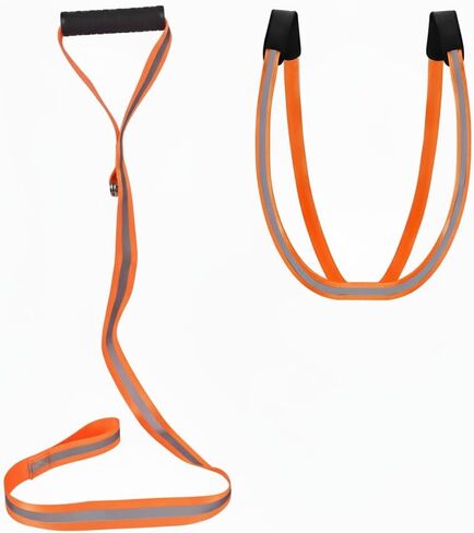 Heavy Duty Deer Drag Harness & Rope – 480lbs Capacity, Reflective Orange Hunting Gear with Comfortable Shoulder Strap, Soft Handle – Essential for Dragging Deer, Elk, Boar – Gift for Hunters in Saudi Arabia