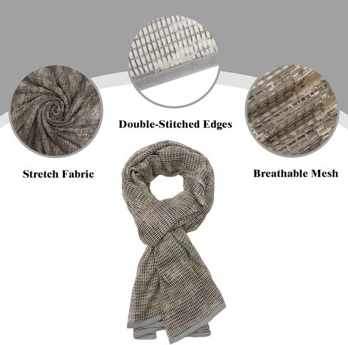 LOOGU Camouflage Netting, Tactical Mesh Net Camo Scarf for Wargame,Sports & Other Outdoor Activities in Kuwait