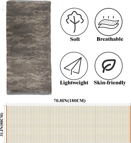 LOOGU Camouflage Netting, Tactical Mesh Net Camo Scarf for Wargame,Sports & Other Outdoor Activities in Kuwait