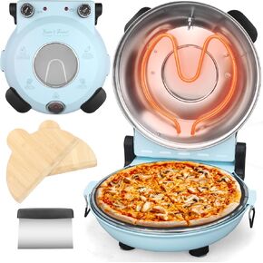Baker's Friend Electric Pizza Oven Confertop Indoor ، آلة صانع 12 بوصة للمنزل ، الطهي والشواية ، فرن من الخزف الزجاجي الممتاز ، الأزرق الشاحب in Kuwait