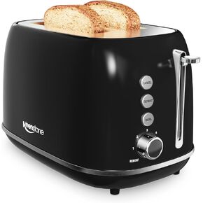 شريحة Keenstone Toaster 2 ، محمصة الفولاذ المقاوم للصدأ الفولاذ المقاوم للصدأ مع 6 مستويات بنية ، إعادة تسخين وإزالة الجليد ، لخبز الخبز ، الخبز ، أساسيات المطبخ ، صينية قابلة للإزالة ، أبيض in Kuwait