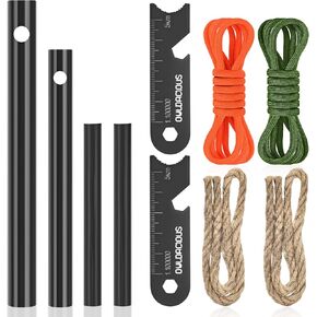 Fire Starter Survival Kit – 4 Ferro Rods (4", 3.2", 2×2.4"), 2 Strikers, 2 Tinder Wicks (13" Each), and 2 Paracords (40“ Each). Flint and Steel Emergency Tool. in Saudi Arabia