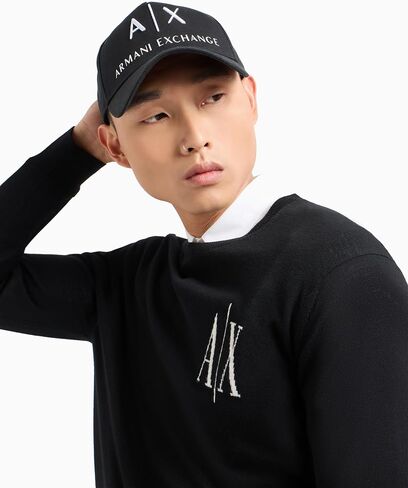 A|X Armani Exchange Men's Baseball hat, Black & White, One Size in Saudi Arabia
