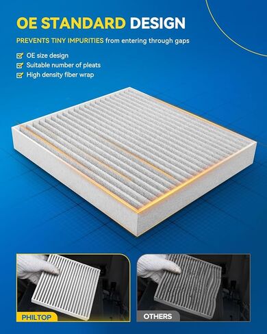 PHILTOP Cabin Air Filter, Replacement for CF12283, Pacifica(2017-2021), Voyager(2020-2021), Grand Caravan(2021), Premium Cabin Filter with Activated Carbon Filter, Pack of 1 in Kuwait