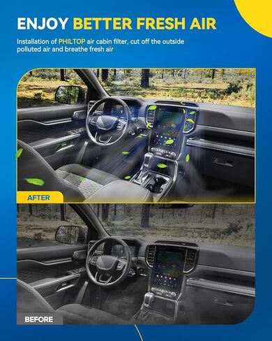 PHILTOP Cabin Air Filter, Replacement for CF12283, Pacifica(2017-2021), Voyager(2020-2021), Grand Caravan(2021), Premium Cabin Filter with Activated Carbon Filter, Pack of 1 in Kuwait