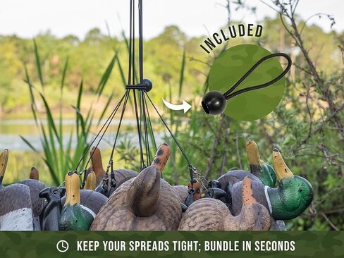 Texas Rig Decoy Weights (12-pack/48in/6oz) | Stealth Black Tangle-Free Anchors, Heavy-Duty Rustproof Stainless-Steel Cables, Compatible with Goose & Duck Decoys for Waterfowl Hunting in Saudi Arabia