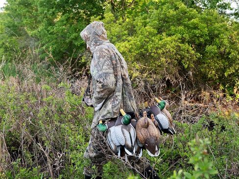 Texas Rig Decoy Weights (12-pack/48in/6oz) | Stealth Black Tangle-Free Anchors, Heavy-Duty Rustproof Stainless-Steel Cables, Compatible with Goose & Duck Decoys for Waterfowl Hunting in Saudi Arabia