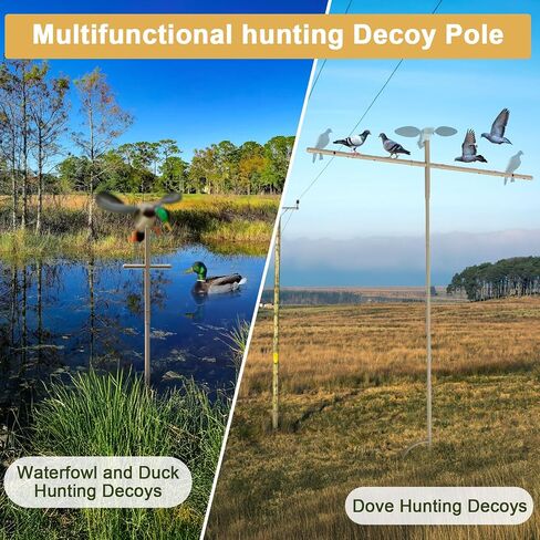 Outdoors Dove Hunting Decoys, 9 ft Height Adjustable Dove & Duck Tree Mounting Pole, Dove Decoy Stand Pole Hunting Accessories Works with Dove Decoys, Hunting Gifts (Dove Decoy Not Included) in Saudi Arabia
