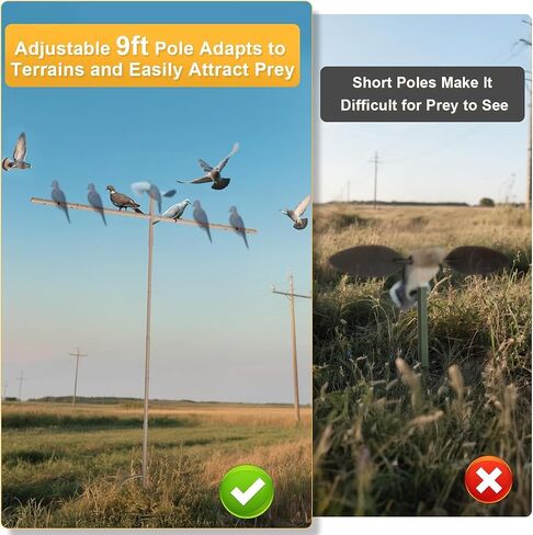 Outdoors Dove Hunting Decoys, 9 ft Height Adjustable Dove & Duck Tree Mounting Pole, Dove Decoy Stand Pole Hunting Accessories Works with Dove Decoys, Hunting Gifts (Dove Decoy Not Included) in Saudi Arabia