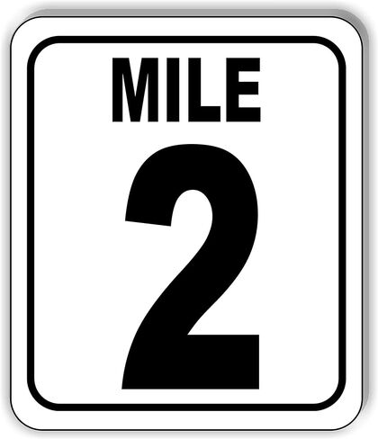 Mile 2 علامة المسافة سباق سباق 5K ماراثون الألومنيوم المركب المركب 15 "x18" in Kuwait