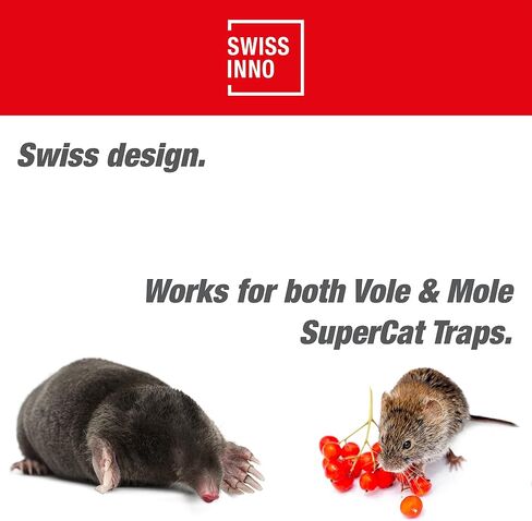 Swissinno Gopher & Vole Trap Pro Supercat - مصائد نفق + 1 مجموعة تثبيت - إجراءات مشغل مزدوجة للفئران والفئران الميدانية - سهلة الإعداد ، قابلة لإعادة الاستخدام ، مصنوعة في أوروبا in Saudi Arabia