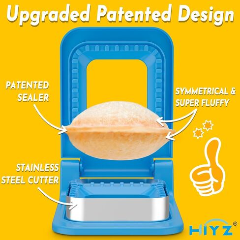HiYZ Sandwich Cutter - 5 PCS Decruster Sandwich Maker - Cookie Cutter for Kids Boys Girls - Peanut Butter and Jelly Crustless Sandwich Bread Pancake Maker (Metal Deep Blue) in Kuwait