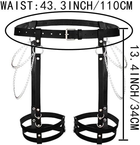 Bmirth Sexy Belly Waist Chain Belt Leather Body Harness Leg Garter Chain Thigh Body Jewelry Accessories for Women and Girls in Kuwait