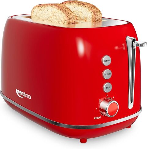 شريحة Keenstone Toaster 2 ، محمصة الفولاذ المقاوم للصدأ الفولاذ المقاوم للصدأ مع 6 مستويات بنية ، إعادة تسخين وإزالة الجليد ، لخبز الخبز ، الخبز ، أساسيات المطبخ ، صينية قابلة للإزالة ، أبيض in Kuwait