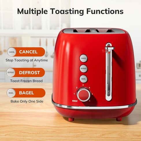 شريحة Keenstone Toaster 2 ، محمصة الفولاذ المقاوم للصدأ الفولاذ المقاوم للصدأ مع 6 مستويات بنية ، إعادة تسخين وإزالة الجليد ، لخبز الخبز ، الخبز ، أساسيات المطبخ ، صينية قابلة للإزالة ، أبيض in Kuwait
