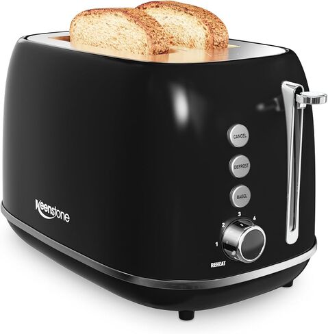 شريحة Keenstone Toaster 2 ، محمصة الفولاذ المقاوم للصدأ الفولاذ المقاوم للصدأ مع 6 مستويات بنية ، إعادة تسخين وإزالة الجليد ، لخبز الخبز ، الخبز ، أساسيات المطبخ ، صينية قابلة للإزالة ، أبيض in Kuwait
