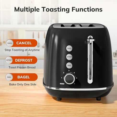 شريحة Keenstone Toaster 2 ، محمصة الفولاذ المقاوم للصدأ الفولاذ المقاوم للصدأ مع 6 مستويات بنية ، إعادة تسخين وإزالة الجليد ، لخبز الخبز ، الخبز ، أساسيات المطبخ ، صينية قابلة للإزالة ، أبيض in Kuwait