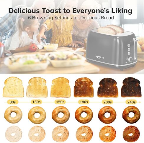 شريحة Keenstone Toaster 2 ، محمصة الفولاذ المقاوم للصدأ الفولاذ المقاوم للصدأ مع 6 مستويات بنية ، إعادة تسخين وإزالة الجليد ، لخبز الخبز ، الخبز ، أساسيات المطبخ ، صينية قابلة للإزالة ، أبيض in Kuwait