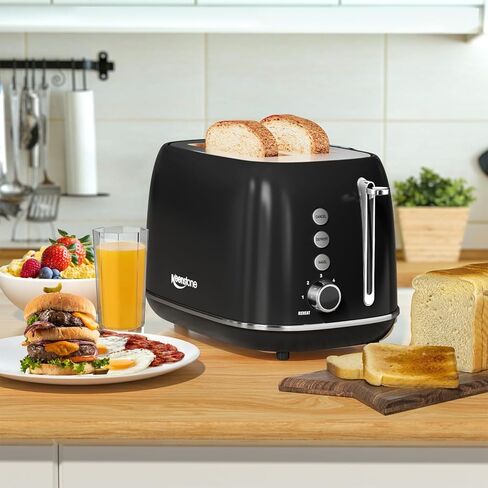 شريحة Keenstone Toaster 2 ، محمصة الفولاذ المقاوم للصدأ الفولاذ المقاوم للصدأ مع 6 مستويات بنية ، إعادة تسخين وإزالة الجليد ، لخبز الخبز ، الخبز ، أساسيات المطبخ ، صينية قابلة للإزالة ، أبيض in Kuwait