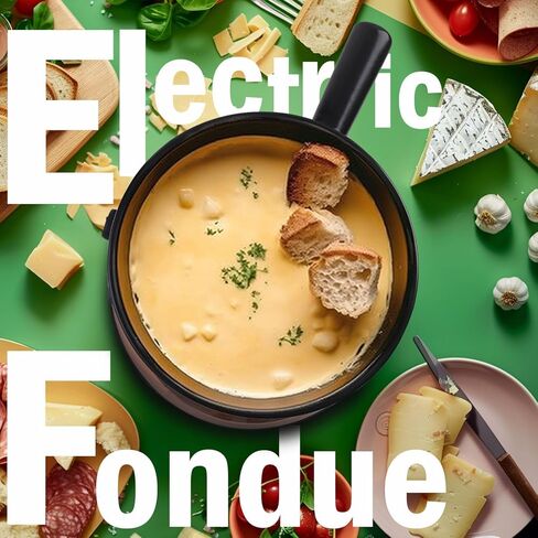 Artestia Electric Fondue Pot 2-QT 1500W ، مجموعة فوندو سويسرية ثنائية الاستخدام لذوبان الجبن والشوكولاتة ، والتحكم في درجة الحرارة القابلة للتعديل ، وعاء خزفي أبيض مع قاعدة من الذهب الوردي وشوكات 6 in Kuwait