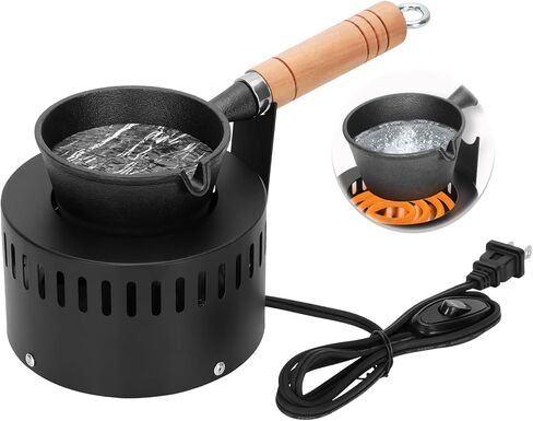 5 رطل من بوتقة ذوبان الرصاص الكهربائي ، وعاء ذوبان سريع الرصاص لمجموعة قالب الصيد ، قاعدة من الفولاذ المقاوم للصدأ لسهولة الانفصال in Kuwait