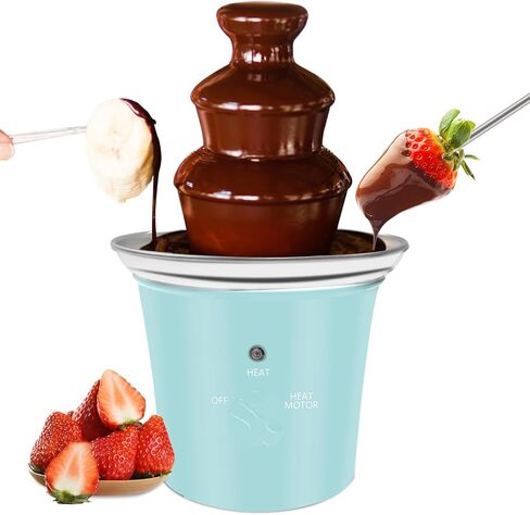 MINI Chocolate Fountain Machine Small Electric Chocolate Fondue Fountain Machine for Party for Candy Butter Cheese (Black) in Saudi Arabia