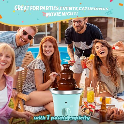 MINI Chocolate Fountain Machine Small Electric Chocolate Fondue Fountain Machine for Party for Candy Butter Cheese (Black) in Saudi Arabia