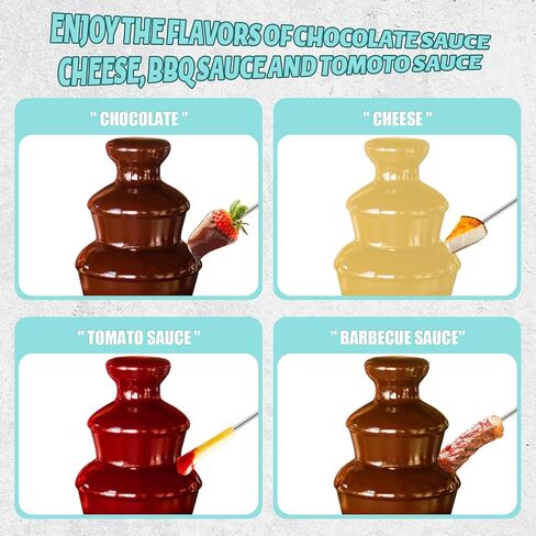 MINI Chocolate Fountain Machine Small Electric Chocolate Fondue Fountain Machine for Party for Candy Butter Cheese (Black) in Saudi Arabia