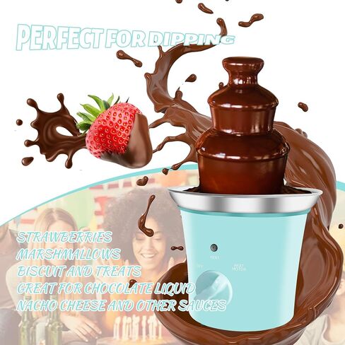 MINI Chocolate Fountain Machine Small Electric Chocolate Fondue Fountain Machine for Party for Candy Butter Cheese (Black) in Saudi Arabia