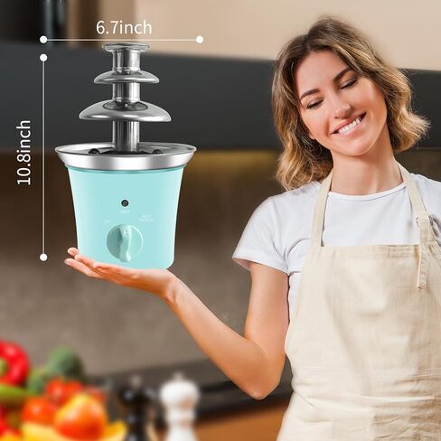 MINI Chocolate Fountain Machine Small Electric Chocolate Fondue Fountain Machine for Party for Candy Butter Cheese (Black) in Saudi Arabia