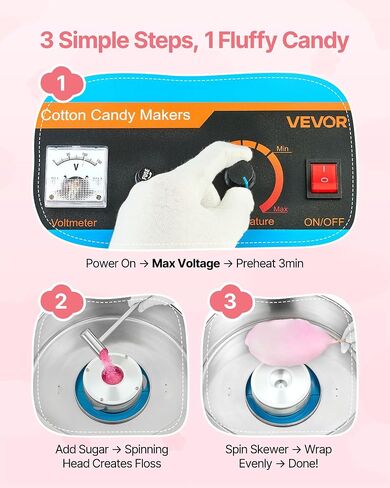 آلة حلوى Cotton Cotton Commercial ، 1000W Welectric Candy Floss Maker ، سهلة الاستخدام مع وعاء من الفولاذ المقاوم للصدأ 15 بوصة ومغرفة بالسكر ، مما يجعل الحلوى الصعبة لعيد ميلاد المنزل ، حفلة عائلة ، وردي in Kuwait