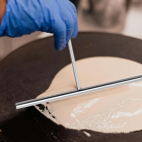 مجموعة الموزعة الكريب ومجموعة ملعقة ، مقبض معدني منحني الأوفست Spacula 12 "، الفولاذ المقاوم للصدأ 7" و 5 "انتشار الخليط على شكل حرف T ، أداة فطيرة ، كريب تيرنر العصي تناسب أي صانع مقلاة كريب ، حزمة من 3 in Saudi Arabia