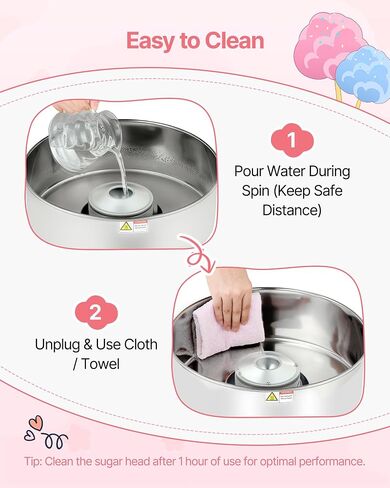 آلة حلوى Cotton Cotton Commercial ، 1000W Welectric Candy Floss Maker ، سهلة الاستخدام مع وعاء من الفولاذ المقاوم للصدأ 15 بوصة ومغرفة بالسكر ، مما يجعل الحلوى الصعبة لعيد ميلاد المنزل ، حفلة عائلة ، وردي in Kuwait