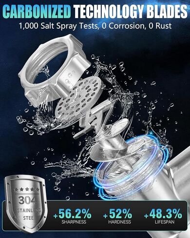 5.0 Upgrade Electric Meat Grinder【NO.1 Germany 3500W Super Motor】【SGS Certified SUS304 Blade & Plate】3-Second Fast Meat Grinding, Perfect For Meat Grinders For Home Use (SILVER) in Kuwait