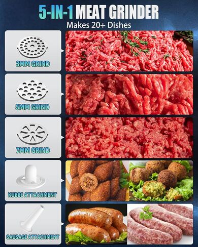 5.0 Upgrade Electric Meat Grinder【NO.1 Germany 3500W Super Motor】【SGS Certified SUS304 Blade & Plate】3-Second Fast Meat Grinding, Perfect For Meat Grinders For Home Use (SILVER) in Kuwait
