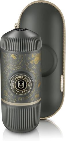 WACACO Nanopresso Portable Espresso Maker Bundled with Protective Case, 18 Bar Pressure, Portable Travel Coffee Maker, Manually Operated（Dark Soul Grey in Saudi Arabia