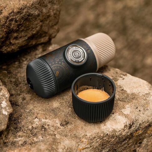 WACACO Nanopresso Portable Espresso Maker Bundled with Protective Case, 18 Bar Pressure, Portable Travel Coffee Maker, Manually Operated（Dark Soul Grey in Saudi Arabia