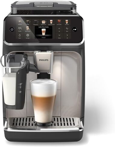 PHILIPS 5500 Series Fully Automatic Espresso Machine - LatteGo Milk System, Integrated Grinder, 20 Hot & Iced Coffee Pre-Sets, Quick Start, SilentBrew, 15-Bar Pressure, Black Chrome (EP5544/94) in Saudi Arabia