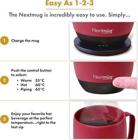 NextMug - مكبرة القهوة التي تسيطر عليها درجة الحرارة ، وتسخين ذاتيا (أسود - 14 أوقية.) in Saudi Arabia