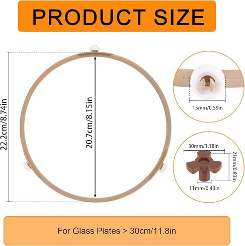حلقة القرص الدوار للميكروويف ، 8.74in بديل حلقة أسطوانة الميكروويف مع حامل دعم صينية لوحة زجاجية متنقلة للتدفئة السلسة in Kuwait