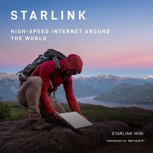 Space X Starlink Mini Kit-جهاز توجيه Wi-Fi مزدوج النطاق AC ونظام طبق الأقمار الصناعية-الإنترنت المحمول عالي السرعة للاستخدام عن بُعد والهاتف المحمول-أبيض in Saudi Arabia