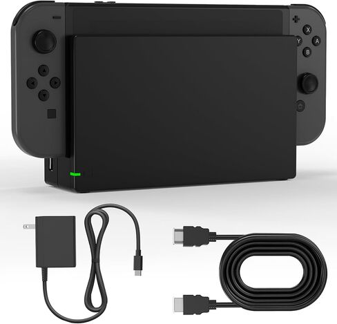 Dock Station for Nintendo Switch/Switch OLED, Replacement 3-in-1 TV Dock Set with Original IC Module, AC Charger & High-Speed HDMI Cable for 1080P HD Output & Console Charging in Saudi Arabia