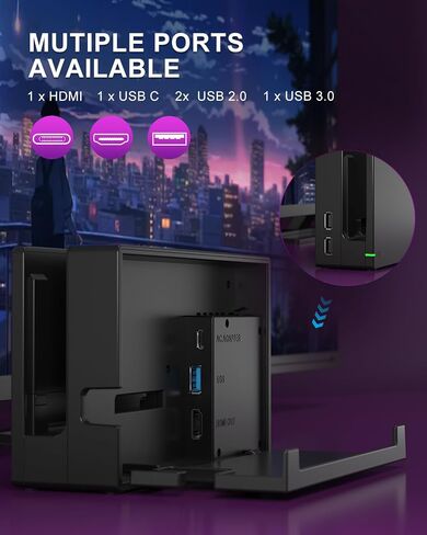 Dock Station for Nintendo Switch/Switch OLED, Replacement 3-in-1 TV Dock Set with Original IC Module, AC Charger & High-Speed HDMI Cable for 1080P HD Output & Console Charging in Saudi Arabia