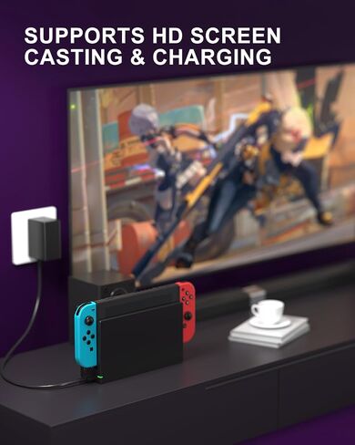 Dock Station for Nintendo Switch/Switch OLED, Replacement 3-in-1 TV Dock Set with Original IC Module, AC Charger & High-Speed HDMI Cable for 1080P HD Output & Console Charging in Saudi Arabia