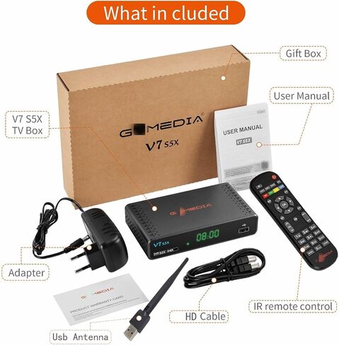 G Media V7 S5x DVB-S2X ، S2 ، S H.265 TVELITE TV Receiver Powervu ، Biss Key ، YouTube in Kuwait